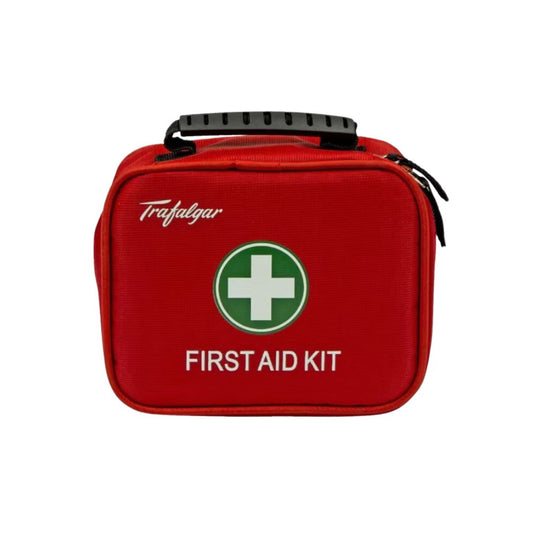 Trafalgar first aid kit in red pictured on a white background
